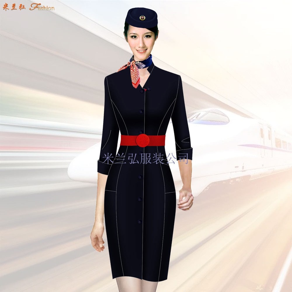 蓝色空姐服连衣裙图片,工作服空姐连衣裙定制