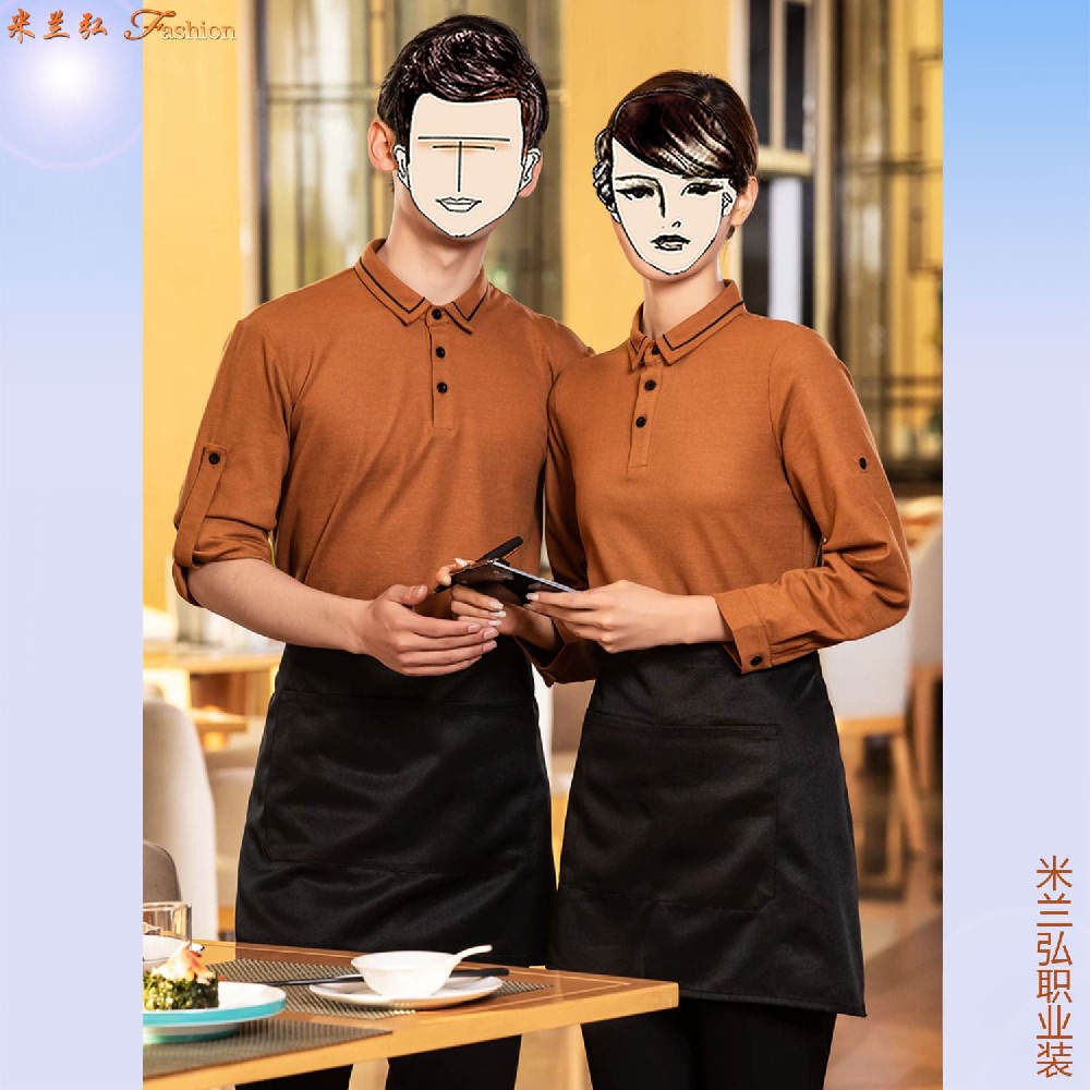 夏季餐饮工作服定制服务员,工作服围裙定制服务员餐饮价格