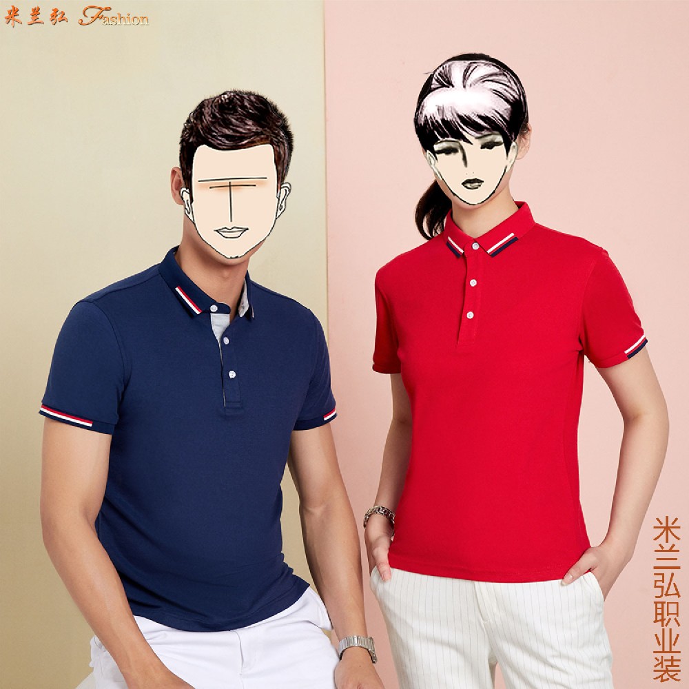 蓝色针织polo衫男款,粉红色polo衫女款搭配「年轻新款」