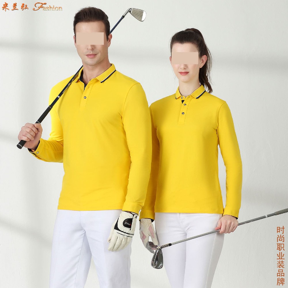 男款商务休闲全棉polo衫,薄款长袖polo衫女式「纯棉免烫」