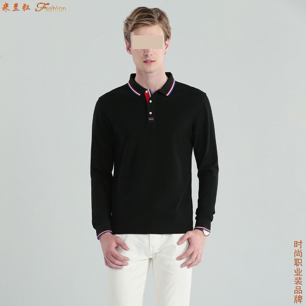 冬季黑色长袖polo衫搭配,春秋长袖polo衫搭配
