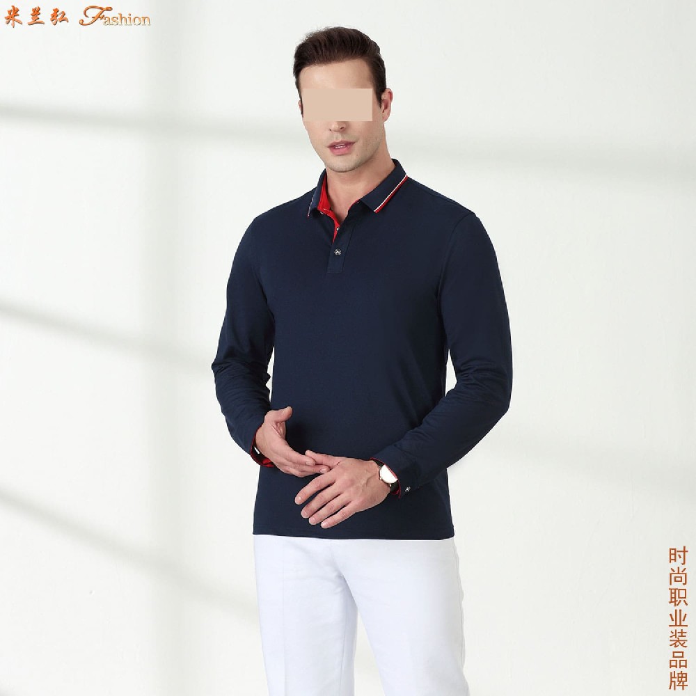 男装长袖翻领t恤款式,男士长袖T-shirt图片