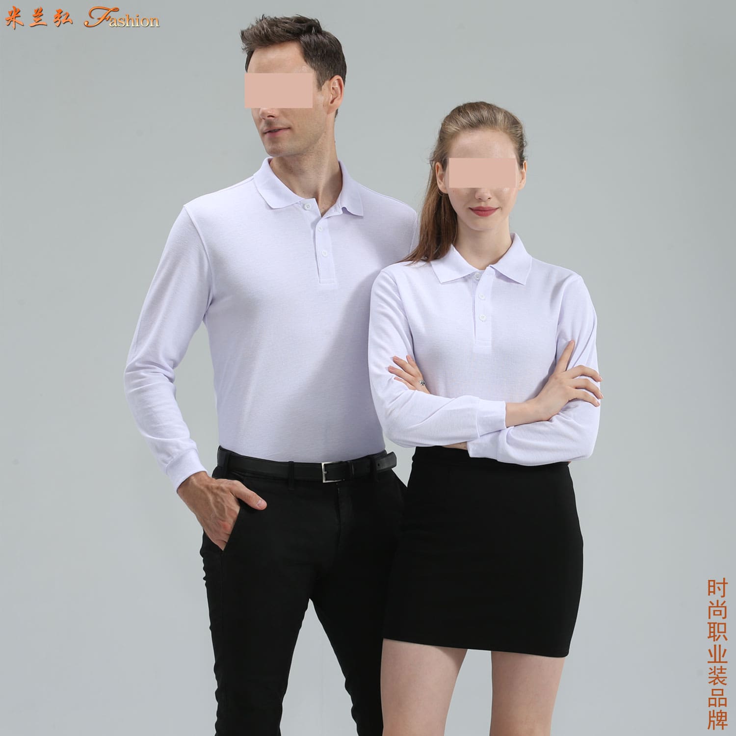 高科技企业团建Polo工作服款式 设备检测长袖工服订制价格