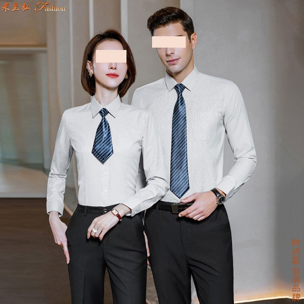 职业装男士长袖白衬衫,女士白衬衫短袖职业装