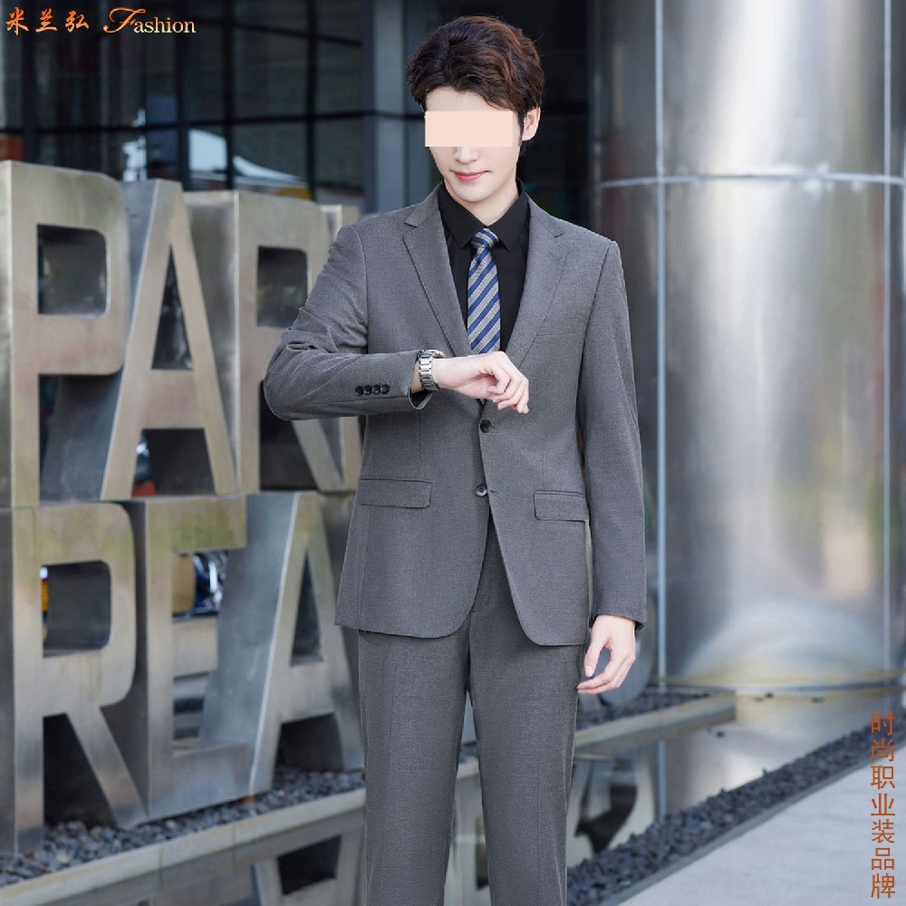 银行羊毛西服定制图片-国有银行高端商务职业装推荐图片