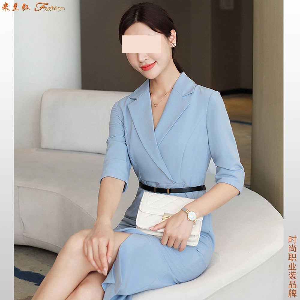 唐山市职业装连衣裙穿搭图片订做,唐山夏季女装连衣裙定制